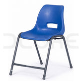 Heavy-Duty Ergonomic Blue Plastic Stack Chair with Reinforced Steel Frame - DCORE