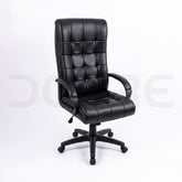 Classic Tufted Black Leather High-Back Executive Office Chair - DCORE