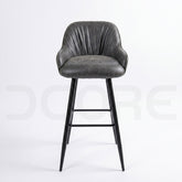 Modern Industrial Faux Leather Bar Stool - DCORE