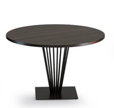 Modern Sculptural Fluted Wire-Pedestal Dining Table