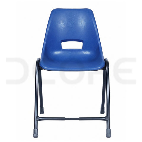 Heavy-Duty Ergonomic Blue Plastic Stack Chair with Reinforced Steel Frame - DCORE