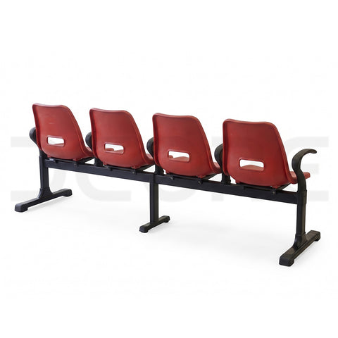 Red 4-Seater Public Waiting Area Bench - DCORE