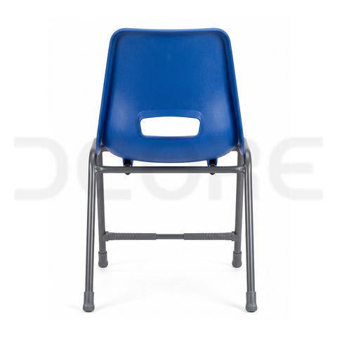 Heavy-Duty Ergonomic Blue Plastic Stack Chair with Reinforced Steel Frame - DCORE