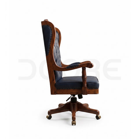 Executive High-Back Chesterfield Sheesham Office Chair - DOCE
