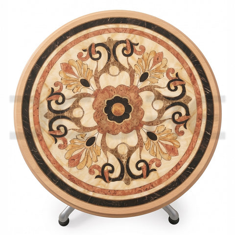 Luxury Inlay-Style Round Table - DCORE