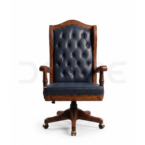 Executive High-Back Chesterfield Sheesham Office Chair - DOCE