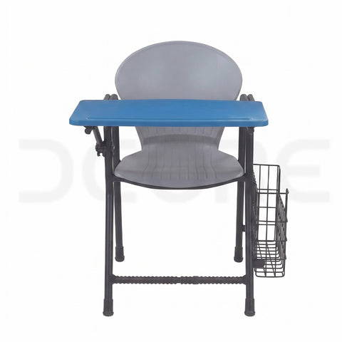 Ergonomic Student Study Chair with Attached Writing Tablet & Wire Storage Basket - DCORE