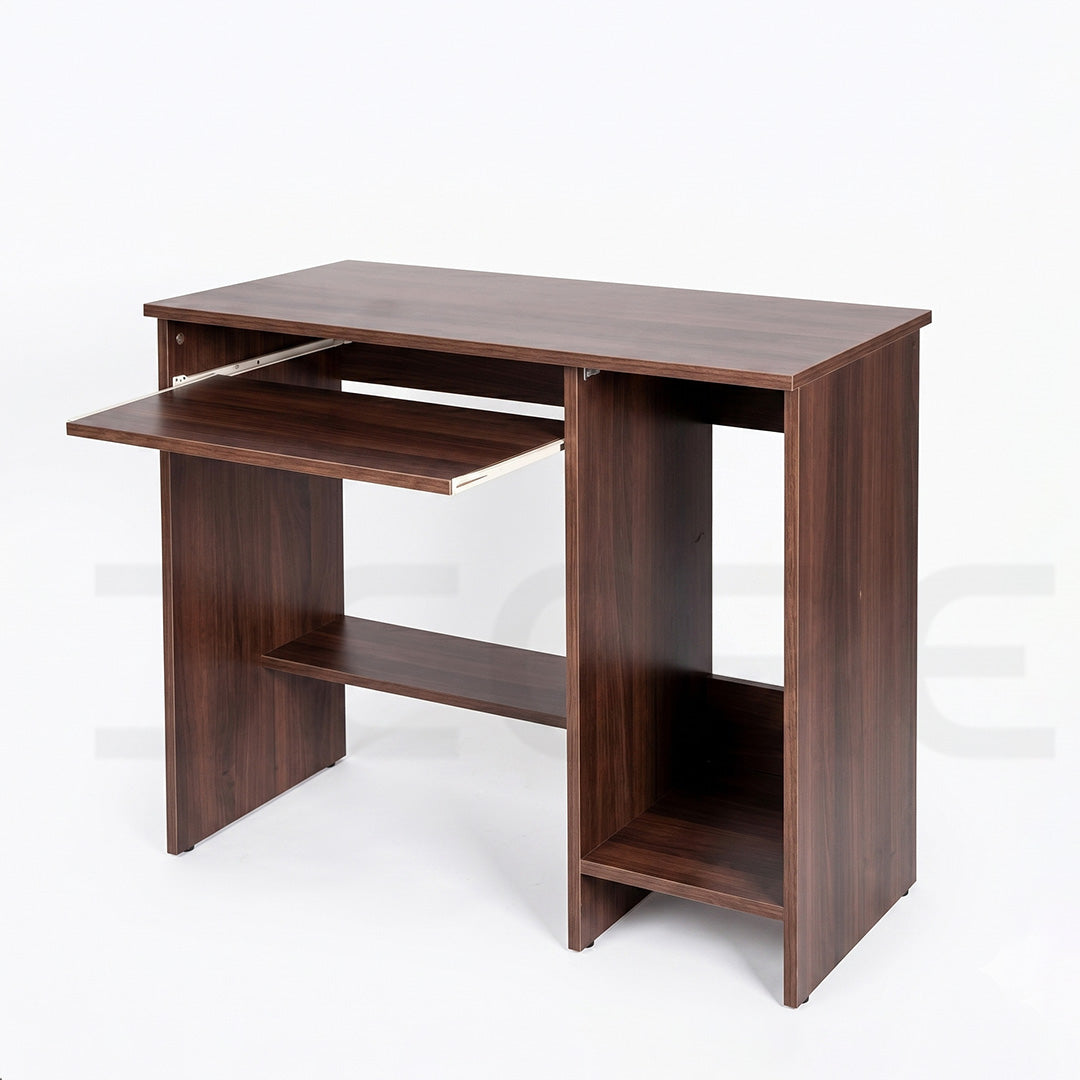 Compact Walnut Finish Computer Desk - DCORE