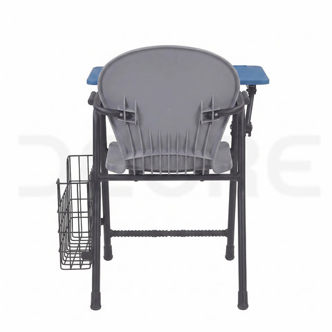 Ergonomic Student Study Chair with Attached Writing Tablet & Wire Storage Basket - DCORE