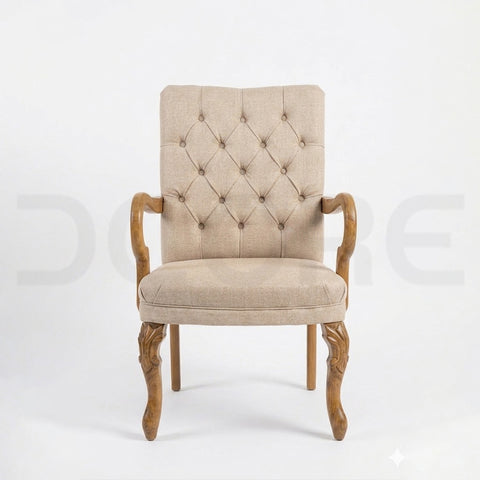 Tufted Visitor Office Chair with Wood Arms - DCORE