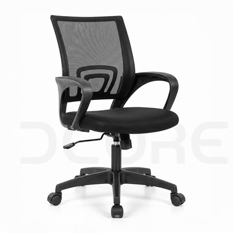 Ergonomic Black Mesh Staff Revolving Chair - DCORE