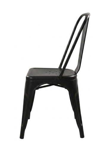 Modern Black Metal Cafe Dining Chair
