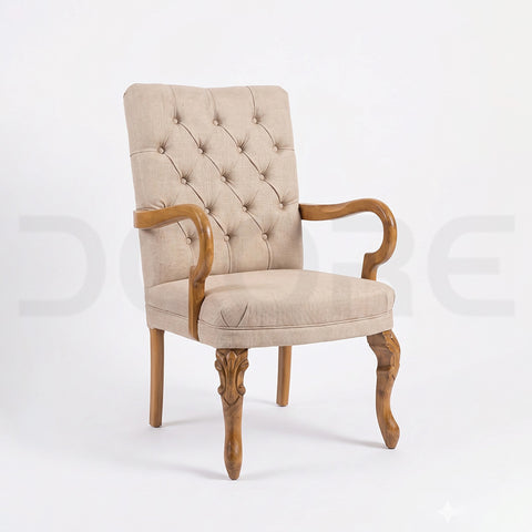 Tufted Visitor Office Chair with Wood Arms - DCORE