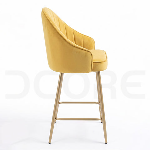 Luxe Velvet Mid-Century Counter Stool - DCORE