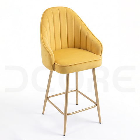 Luxe Velvet Mid-Century Counter Stool - DCORE