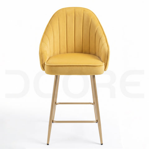 Luxe Velvet Mid-Century Counter Stool - DCORE