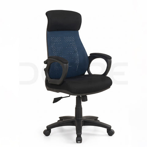 Ergonomic Blue Mesh Back Office Chair with Headrest - DCORE