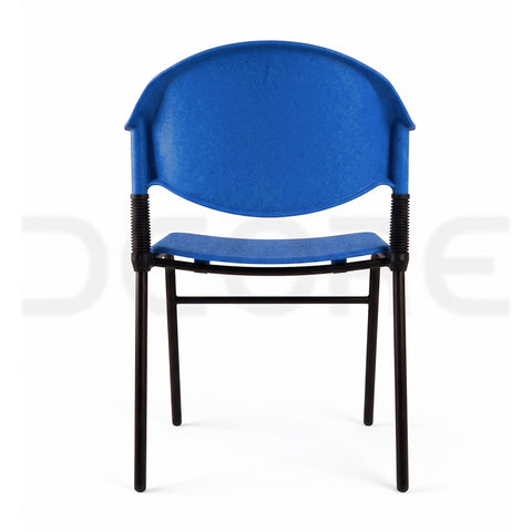Cobalt Blue & Matte Black Polypropylene Multi-Purpose Stack Chair - DCORE