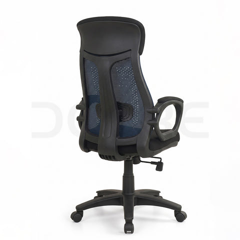 Ergonomic Blue Mesh Back Office Chair with Headrest - DCORE