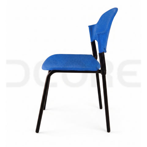 Cobalt Blue & Matte Black Polypropylene Multi-Purpose Stack Chair - DCORE