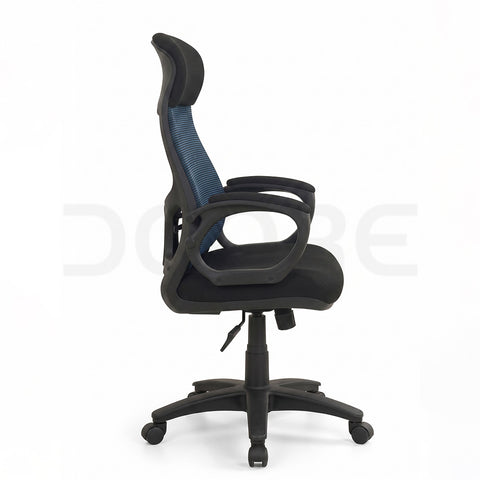 Ergonomic Blue Mesh Back Office Chair with Headrest - DCORE