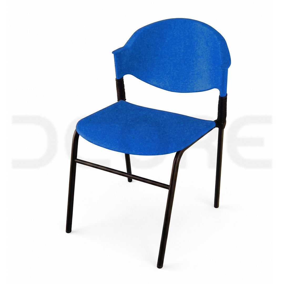 Cobalt Blue & Matte Black Polypropylene Multi-Purpose Stack Chair - DCORE