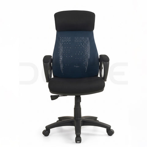 Ergonomic Blue Mesh Back Office Chair with Headrest - DCORE
