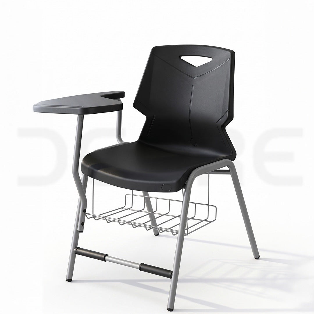 Geometric Student Study Chair with Writing Pad & Storage Basket - DCORE