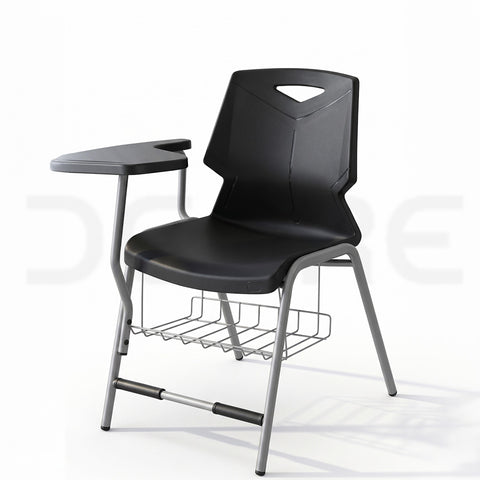 Geometric Student Study Chair with Writing Pad & Storage Basket - DCORE