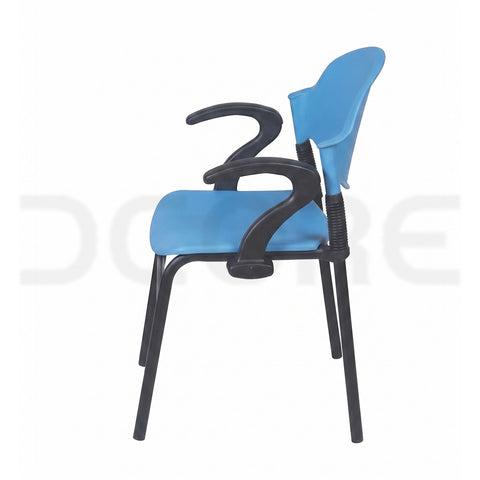 Eco-Sturdy Blue Visitor Chair with Ergonomic Curved Arms - DCORE