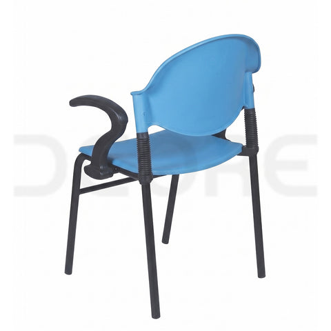 Eco-Sturdy Blue Visitor Chair with Ergonomic Curved Arms - DCORE