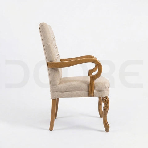 Tufted Visitor Office Chair with Wood Arms - DCORE