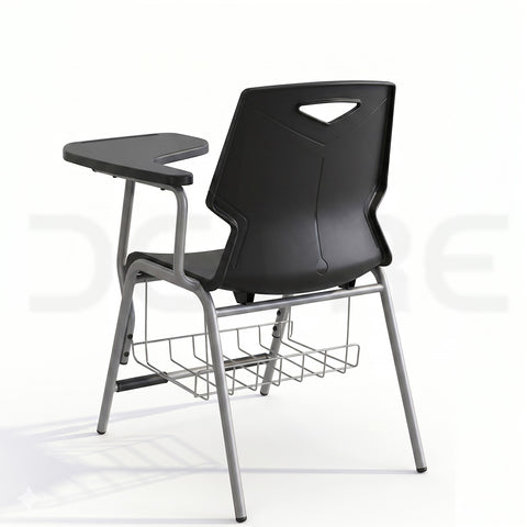 Geometric Student Study Chair with Writing Pad & Storage Basket - DCORE