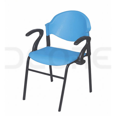 Eco-Sturdy Blue Visitor Chair with Ergonomic Curved Arms - DCORE