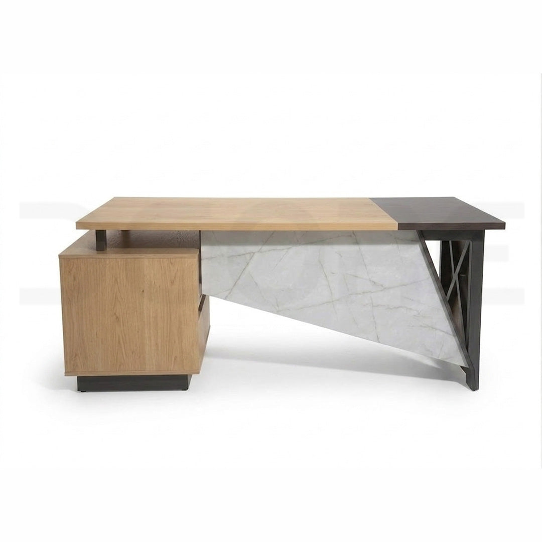 Modern Marble & Wood Executive Office Table - DCORE