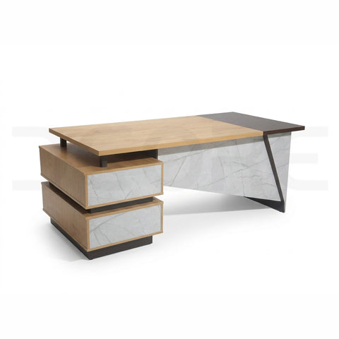 Modern Marble & Wood Executive Office Table - DCORE