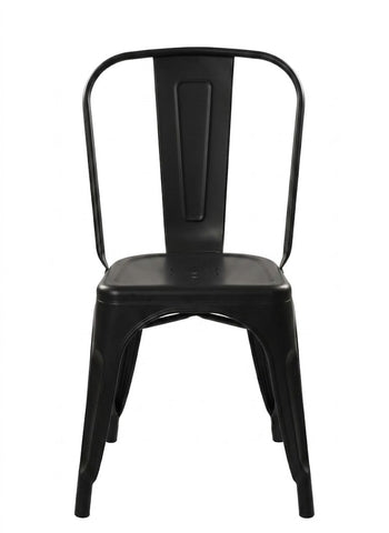 Modern Black Metal Cafe Dining Chair
