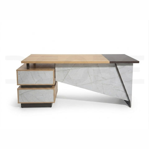 Modern Marble & Wood Executive Office Table - DCORE