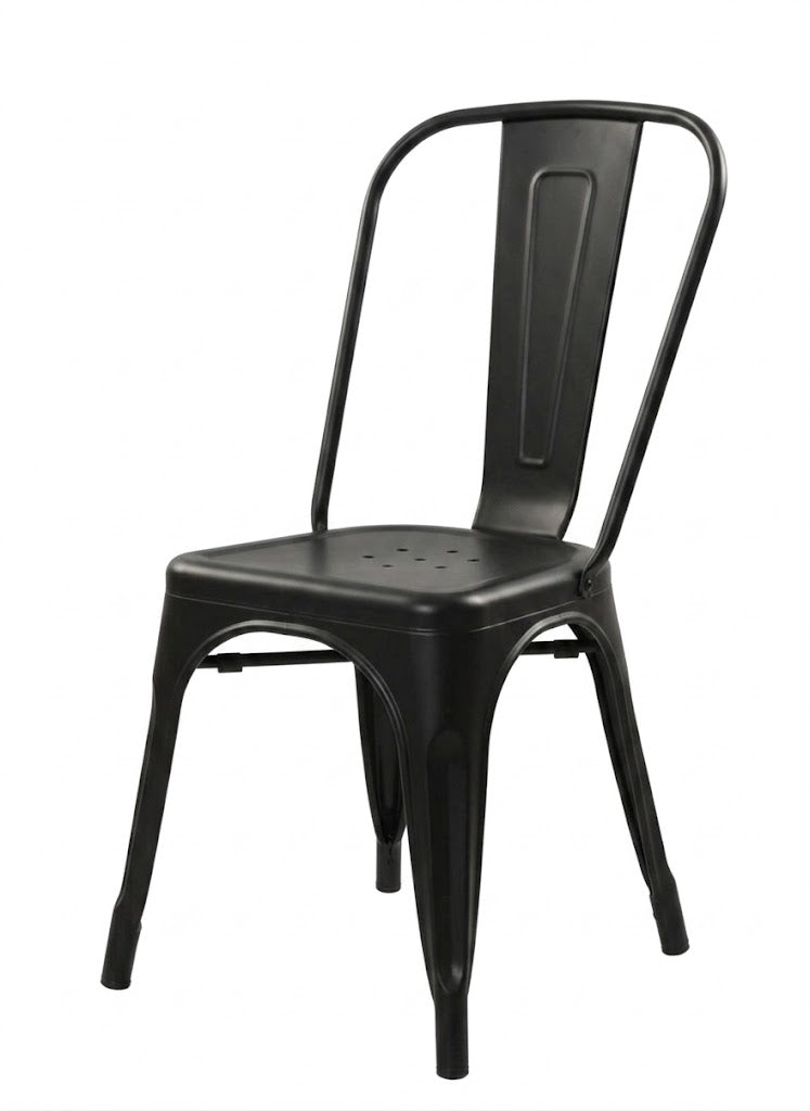 Modern Black Metal Cafe Dining Chair