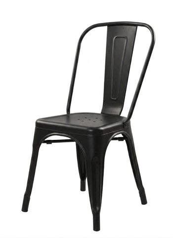 Modern Black Metal Cafe Dining Chair