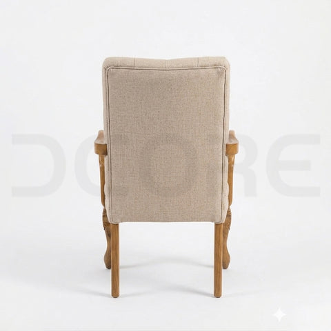 Tufted Visitor Office Chair with Wood Arms - DCORE