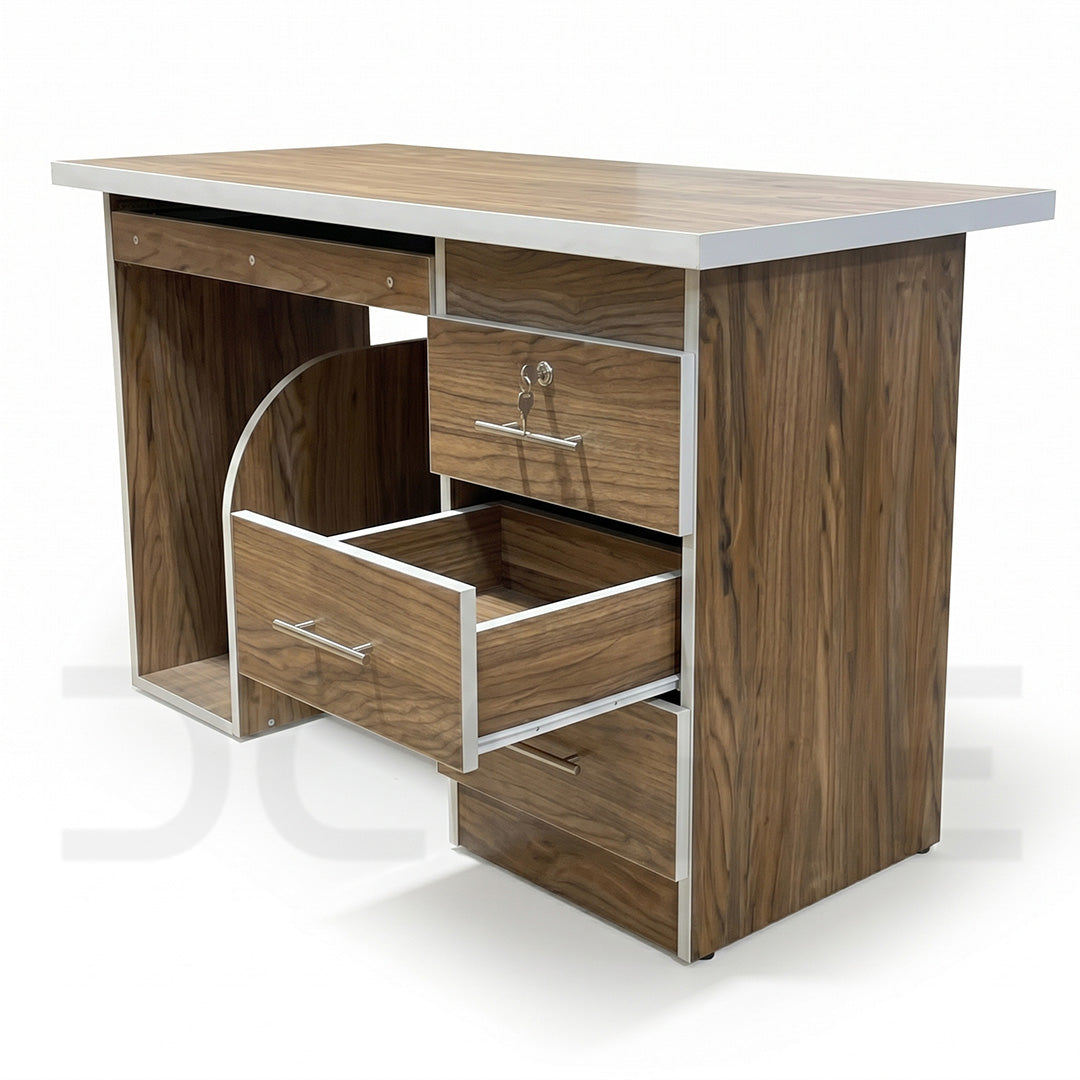 Walnut & Silver Modern Staff Table - DCORE