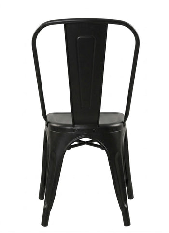 Modern Black Metal Cafe Dining Chair