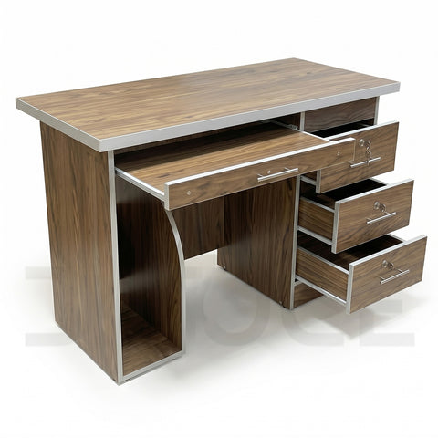 Walnut & Silver Modern Staff Table - DCORE