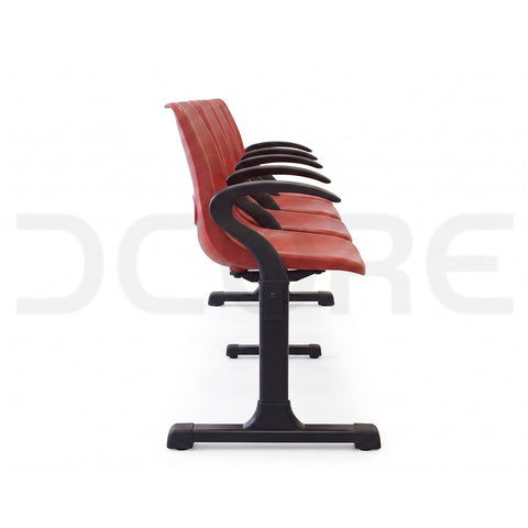 Red 4-Seater Public Waiting Area Bench - DCORE