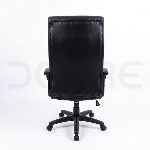 Classic Tufted Black Leather High-Back Executive Office Chair - DCORE