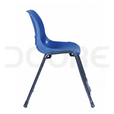 Heavy-Duty Ergonomic Blue Plastic Stack Chair with Reinforced Steel Frame - DCORE