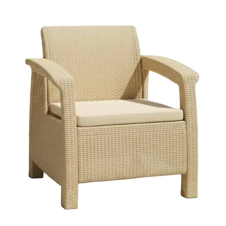 Contemporary All-Weather Resin Wicker Patio Armchair