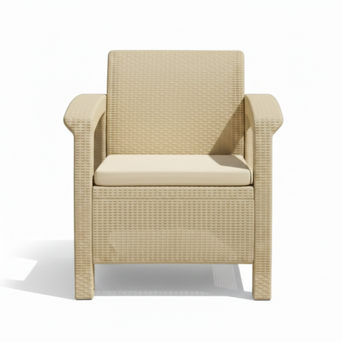 Contemporary All-Weather Resin Wicker Patio Armchair