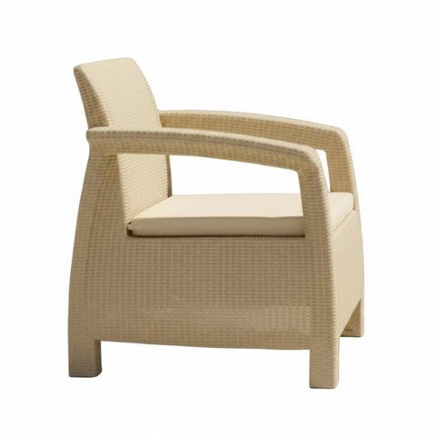 Contemporary All-Weather Resin Wicker Patio Armchair